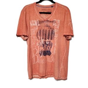 Buffalo David Bitton orange burnout graphic Tshirt